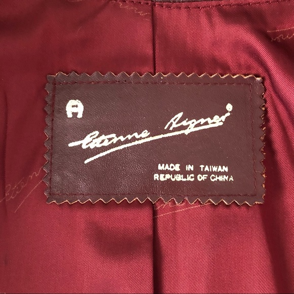 Etienne Aigner vintage oxblood leather blazer - Picture 11 of 12